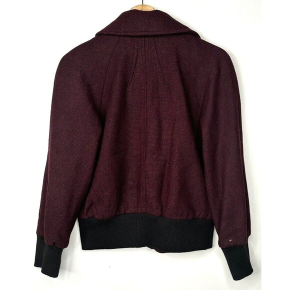 JG Hook Womens Coat Wool Viscose Snap Button Jacket Lined Plum Size 6P - Picture 2 of 13